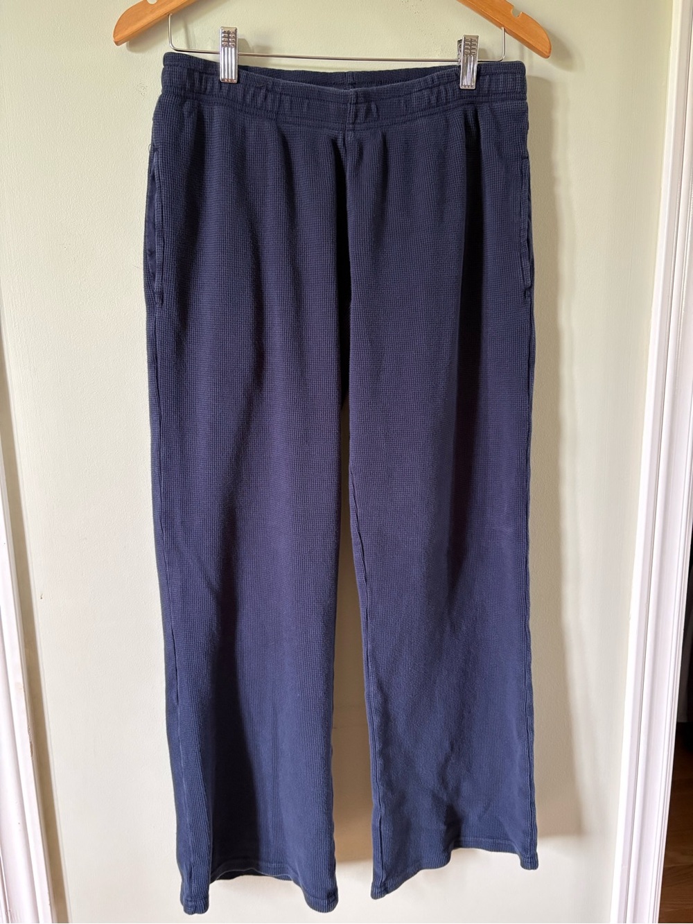 NWOT Brandy Mellville John Galt Women’s Navy Blue 100% Cotton  Waffle Pants